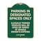 Signmission Parking in Designated Spaces Illegally Parked Vehicles Cited or Towed Alum, 24" x 18", G-1824-23438 A-DES-G-1824-23438 - alternate 1